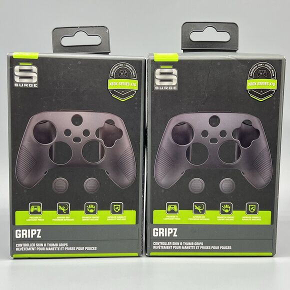 Surge GRIPZ Xbox Series X/S Controller Skin & Thumb Grips Set - LOT of 2 - Black - Picture 1 of 14